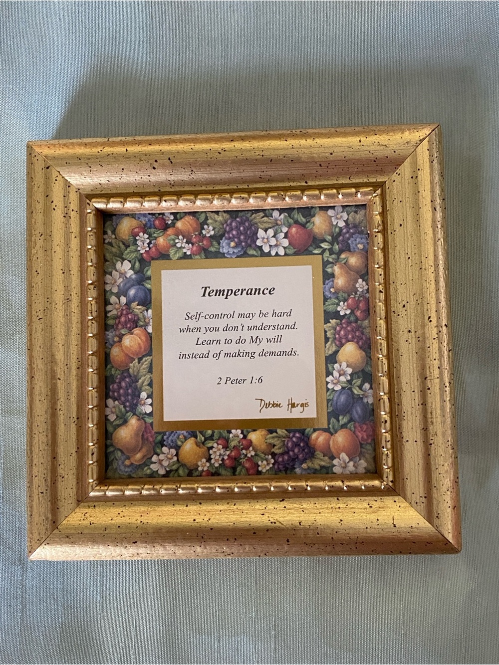 Framed Fruits of the Spirit, “Temperance”